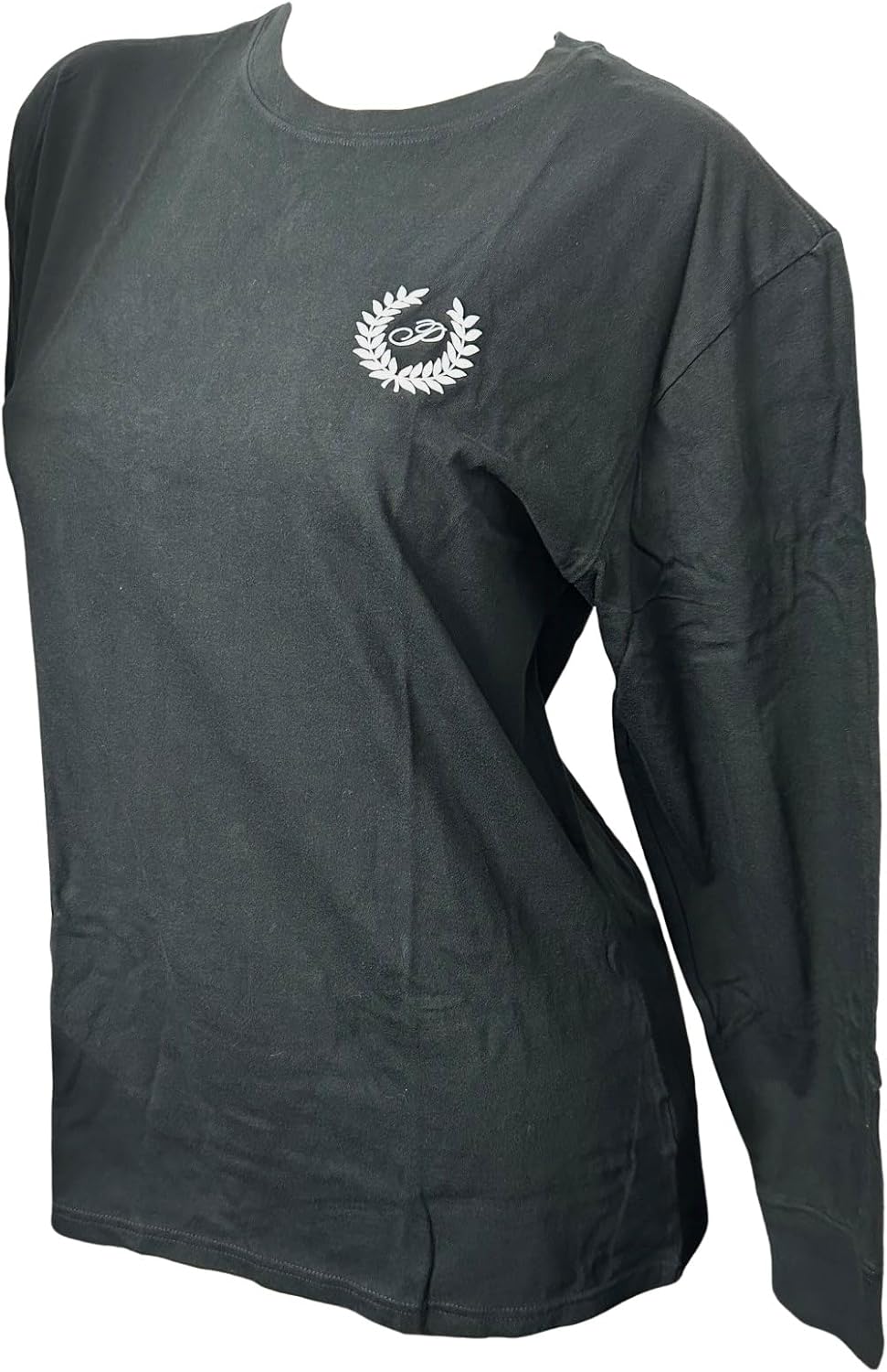 

Розовая хлопковая футболка Victoria's Secret с длинными рукавами и круглым вырезом, цвет черный, новая, Pure Black