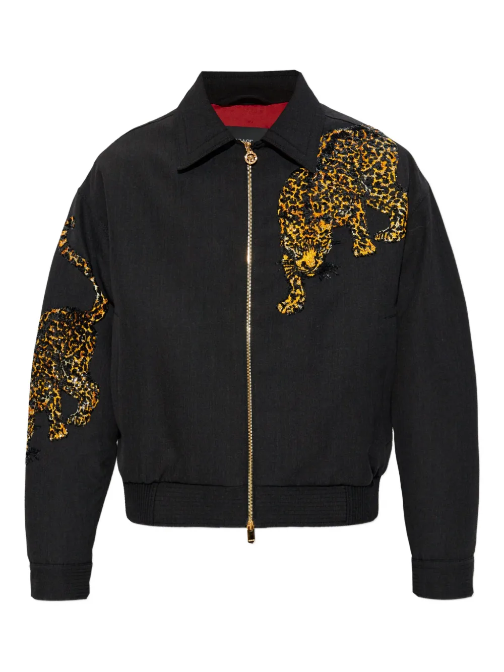 

Куртка на молнии с анималистичным принтом VERSACE, черный