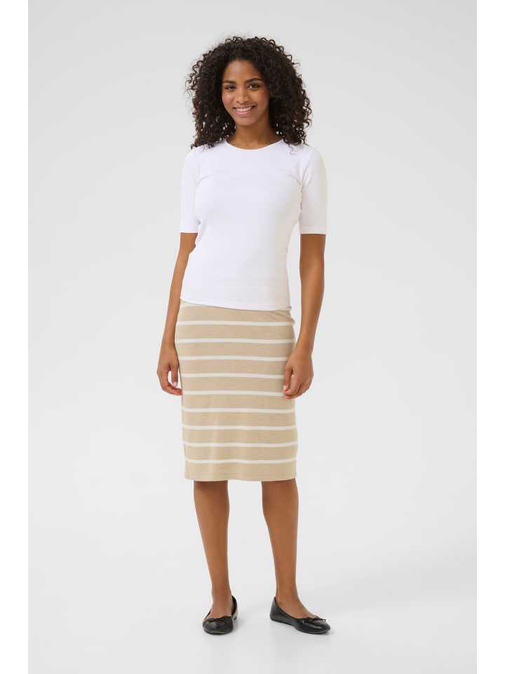 

Юбка длиной до колена Kaffe, цвет feather grey mel./chalk stripe