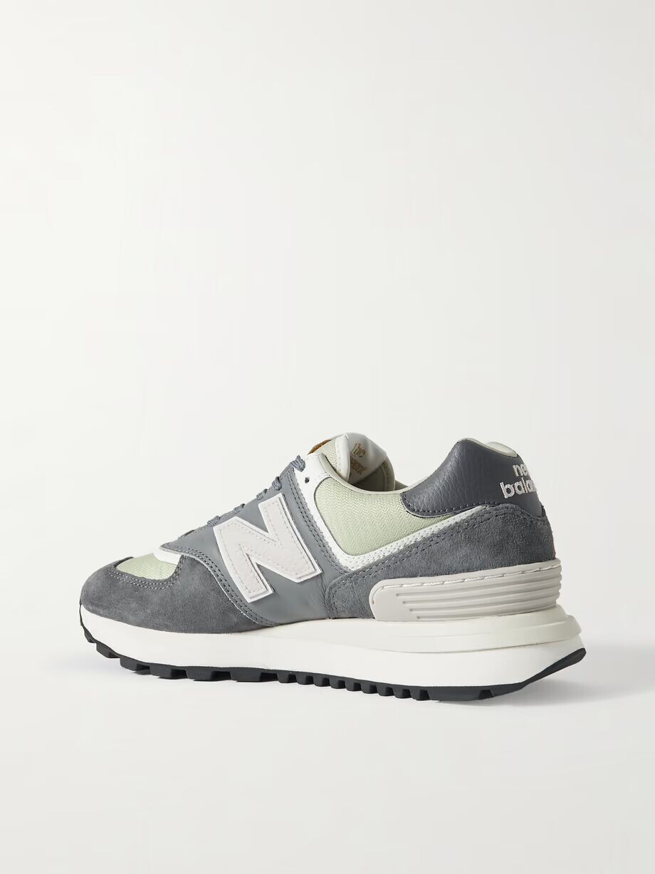 Кроссовки 574 из кожи, замши и сетки New Balance, серый — фото 3