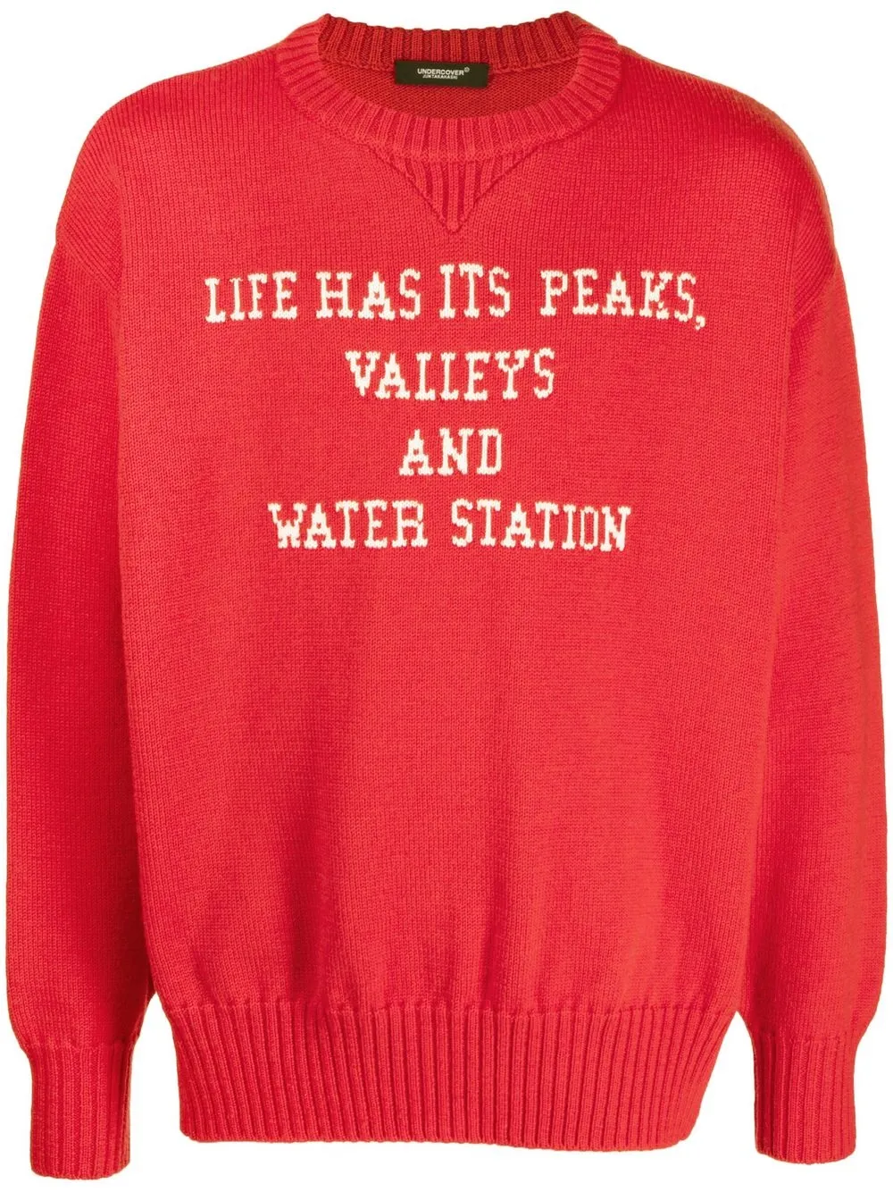 

Шерстяной джемпер жаккардовой вязки Undercover, красный