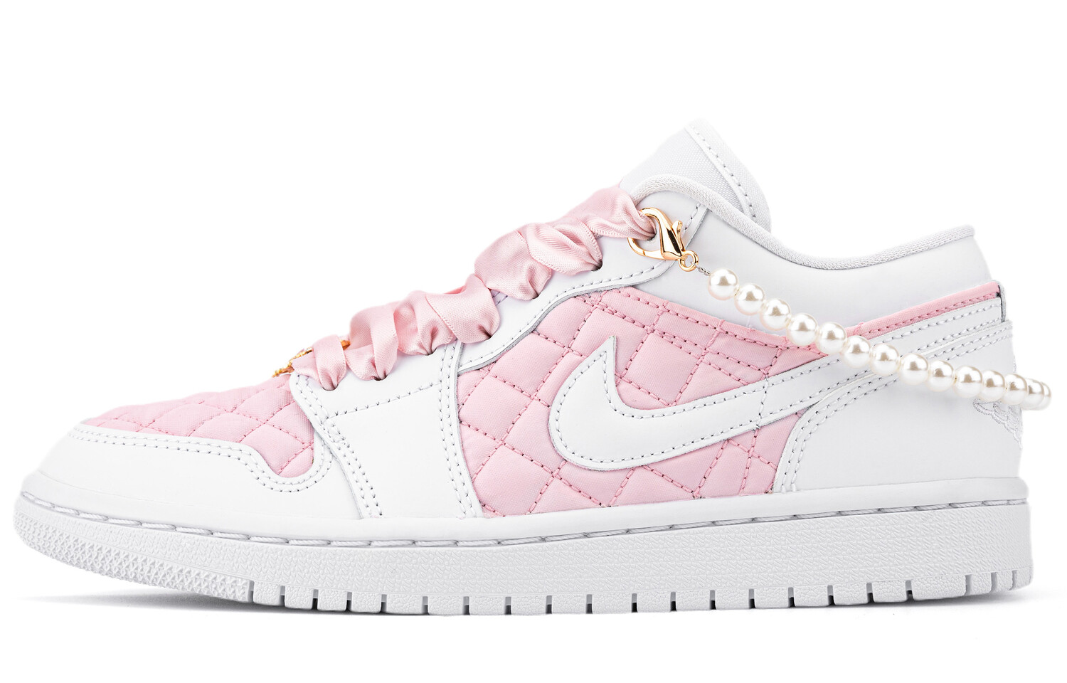 

Кроссовки Air JORDAN 1 Vintage Basketball Shoes Women's Low-Top White Pink