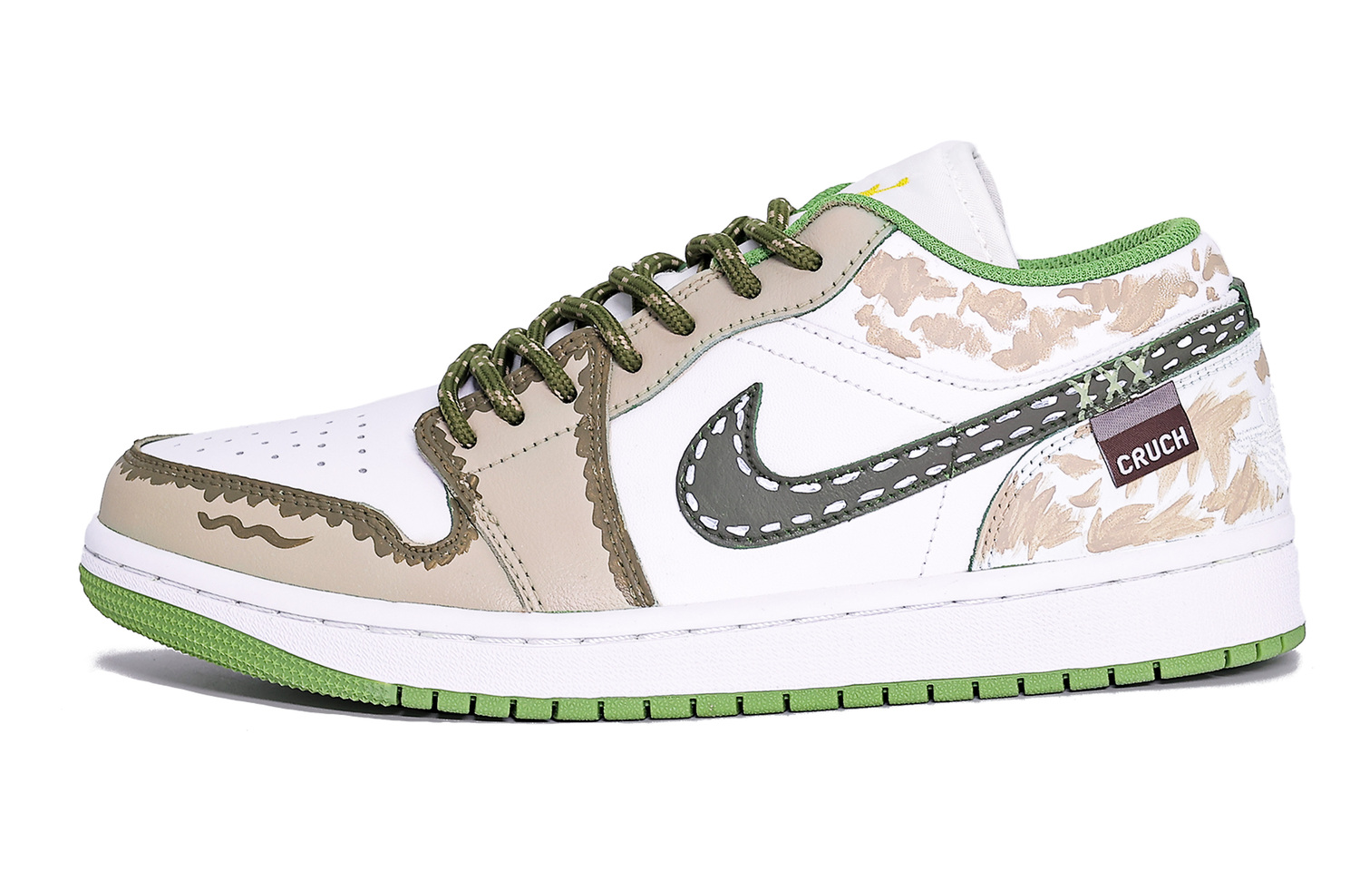 

Jordan Air 1 устойчивые к истиранию низкие баскетбольные кроссовки мужские brown green