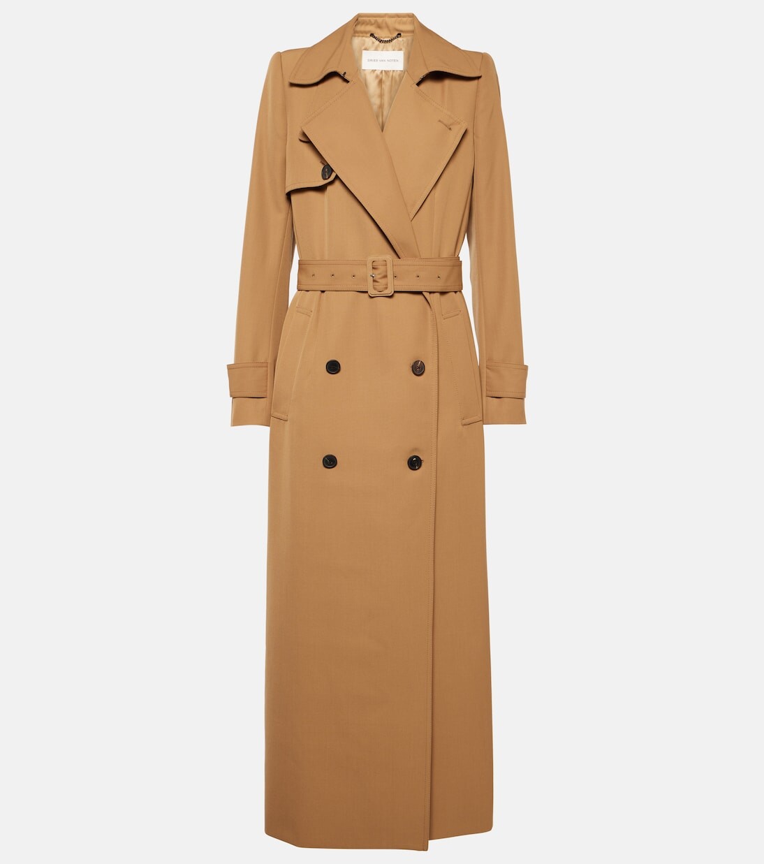 

Тренч из габардина из смесовой шерсти Dries Van Noten, коричневый