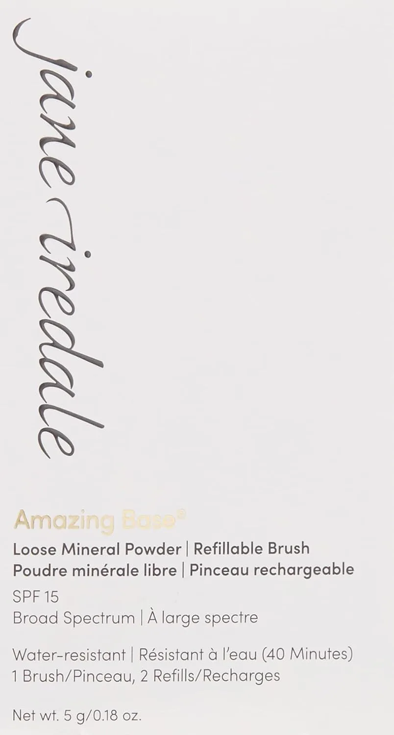 Jane Iredale Amazing Base Loose Mineral Powder, Luminous Foundation with SPF 20, Oil Free, Talc Free & Weightless, Vegan & Cruelty Free Makeup, Warm Brown — фото 2