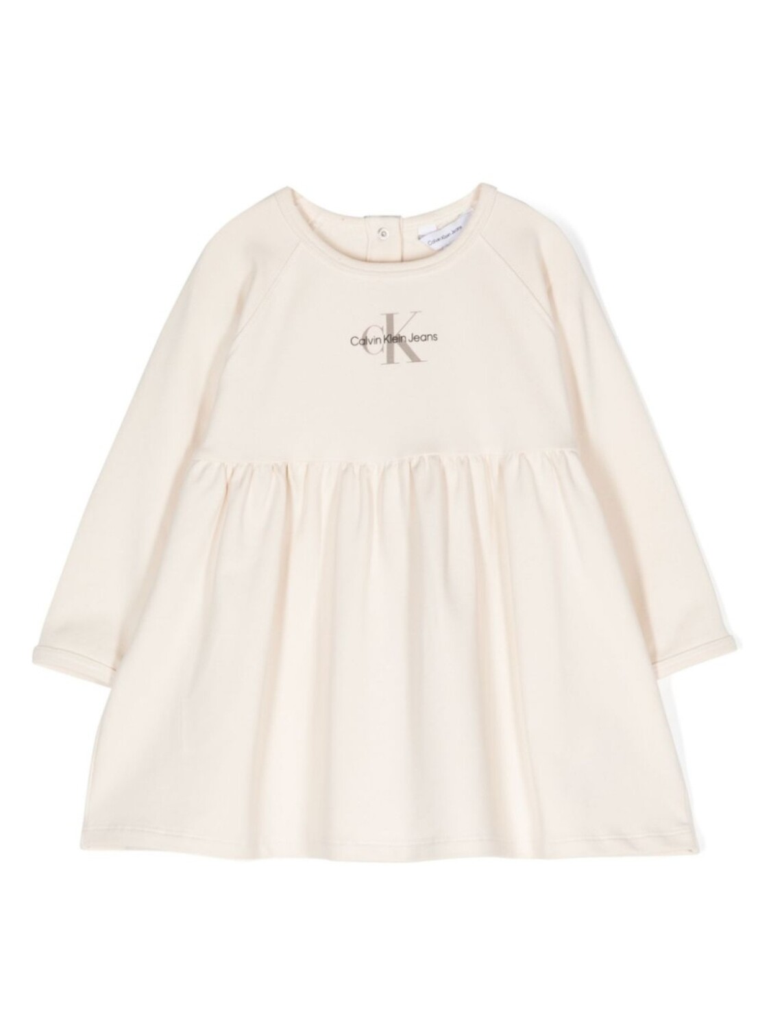 

Платье с длинными рукавами и логотипом Calvin Klein Kids, нейтральный цвет