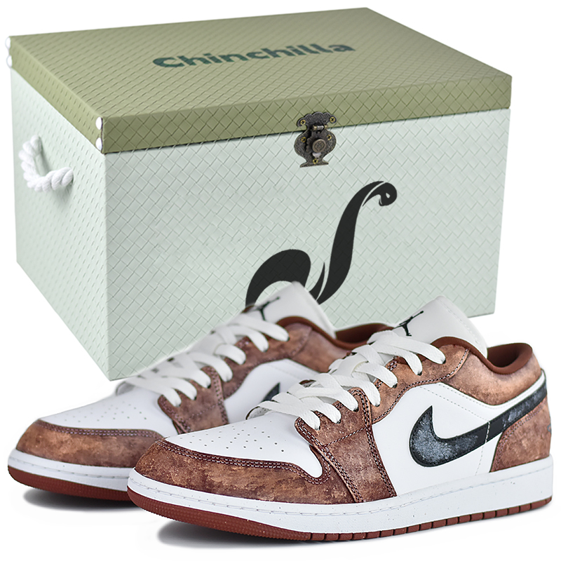 

Jordan Кроссовки Air 1 Low Top Vintage баскетбольные унисекс коричнево-красные Red Brick Factory-Gift Box 06, цвет Red Brick Factory-Gift Box 06