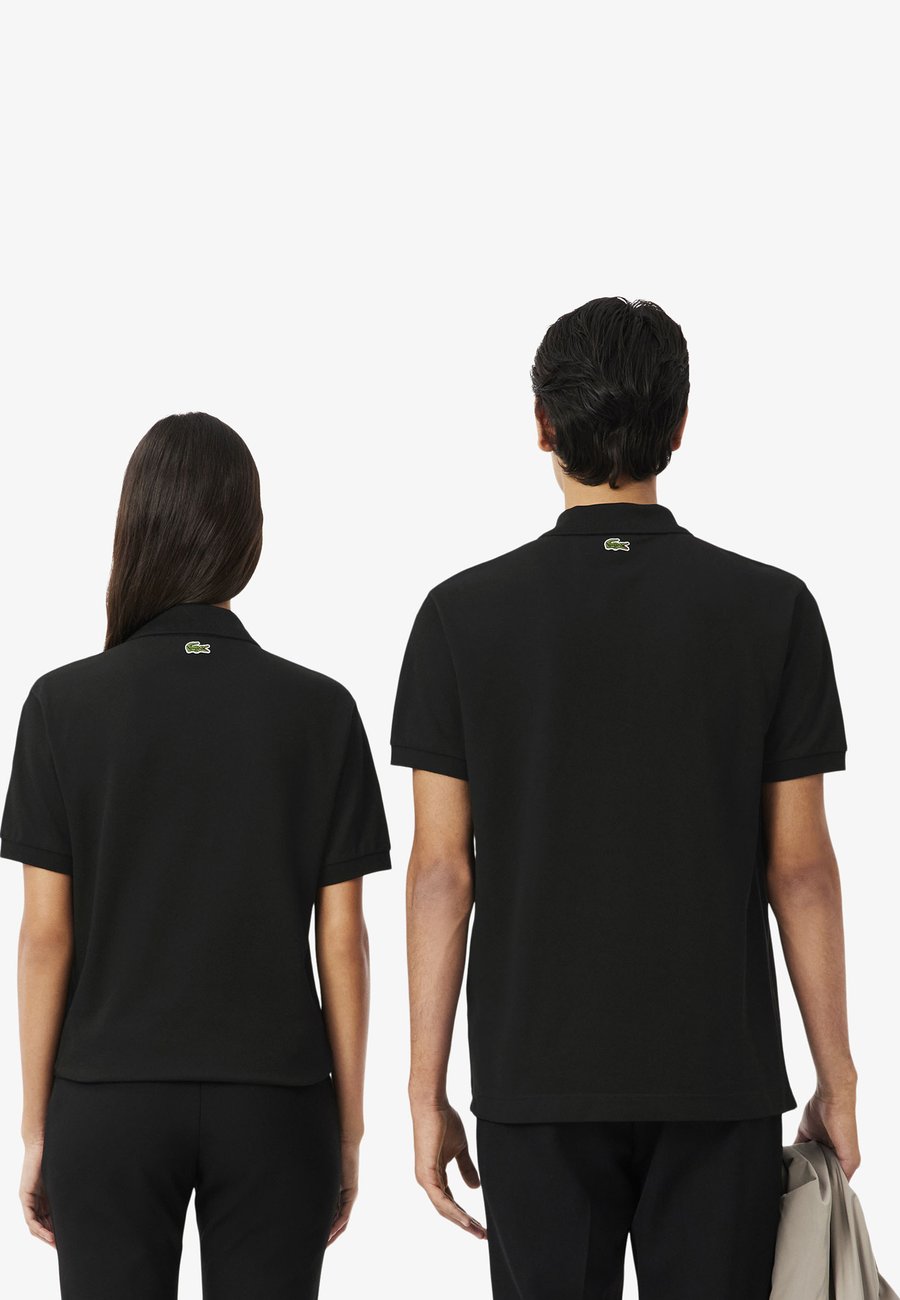 Поло Lacoste MC HOMME, однотонное, черное — фото 3