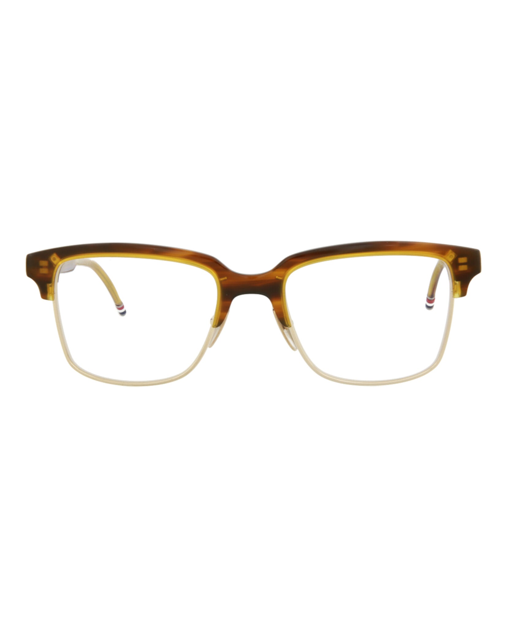 

Оптические оправы из ацетата с квадратной оправой Thom Browne, цвет brown/12k gold transparent