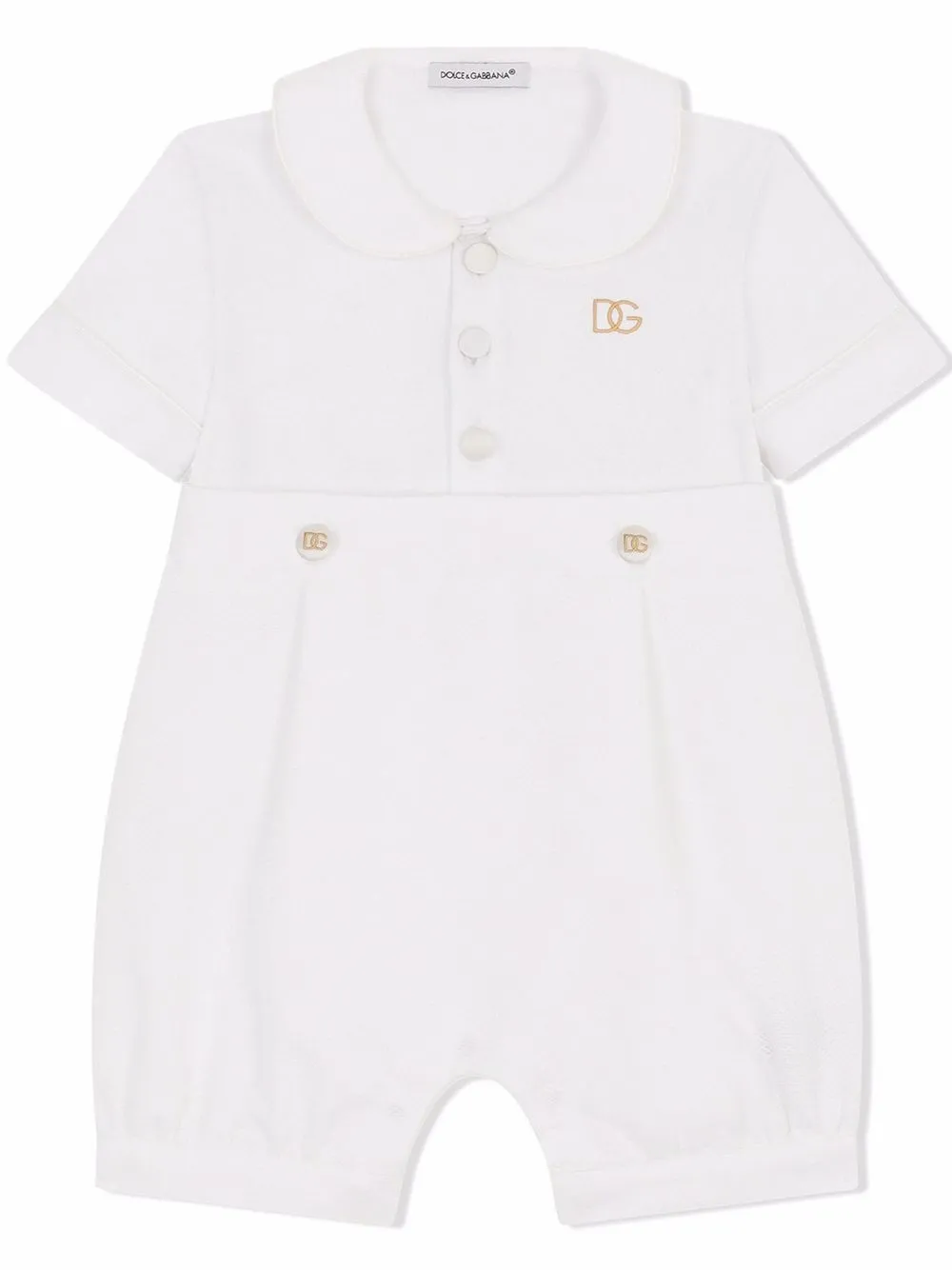 

Ромпер с вышитым логотипом Dolce & Gabbana Kids, белый