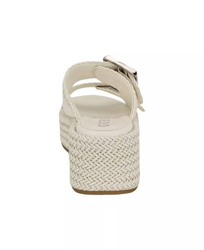 Женские сандалии Binks Two Band Woven Flat Form Slide GUESS, слоновая кость/кремовый — фото 3
