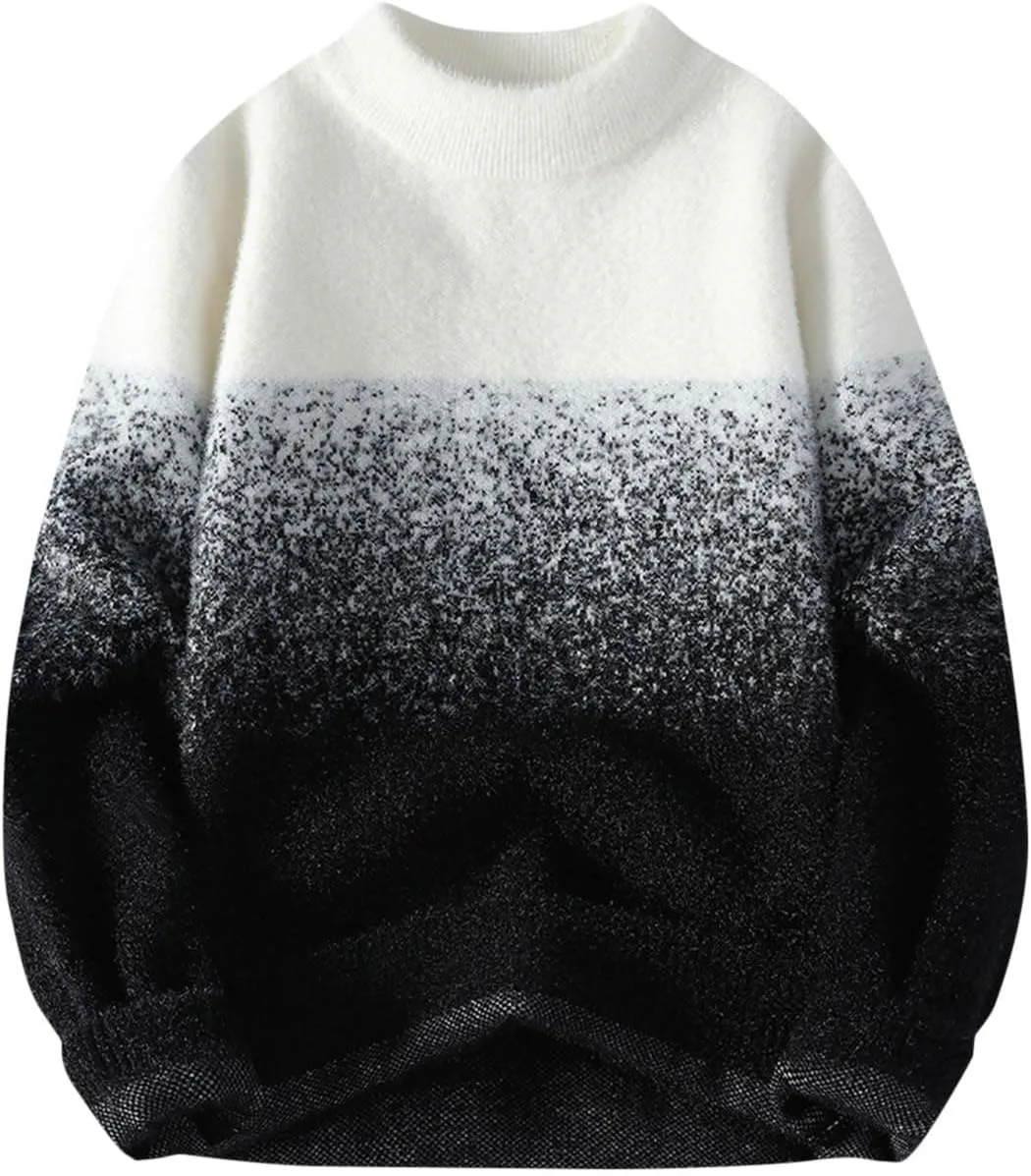 

Мужской свитер с цветными блоками градиентный, лонгслив AQAYL