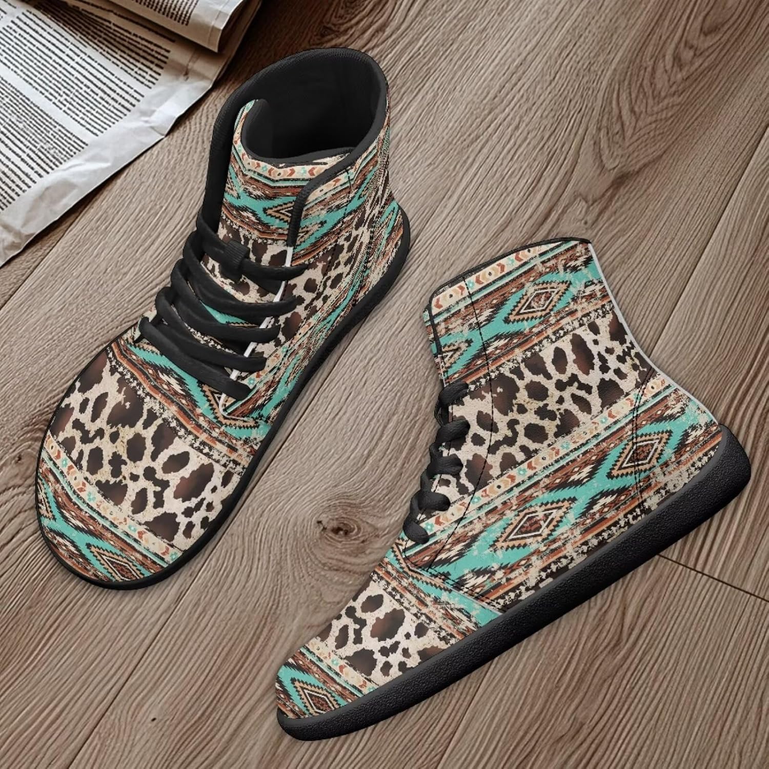 Кроссовки Binienty High Top Barefoot для женщин и мужчин, модные с нулевым перепадом, водонепроницаемые походные ботинки из ПУ-кожи, коричневый — фото 2