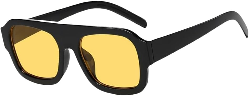 

Квадратные солнцезащитные очки, модные и персонализированные, для женщин, уличная фотография, солнцезащитные очки для активного отдыха, защита от УФ-излучения UV400 UJNHGQ, Black Yellow