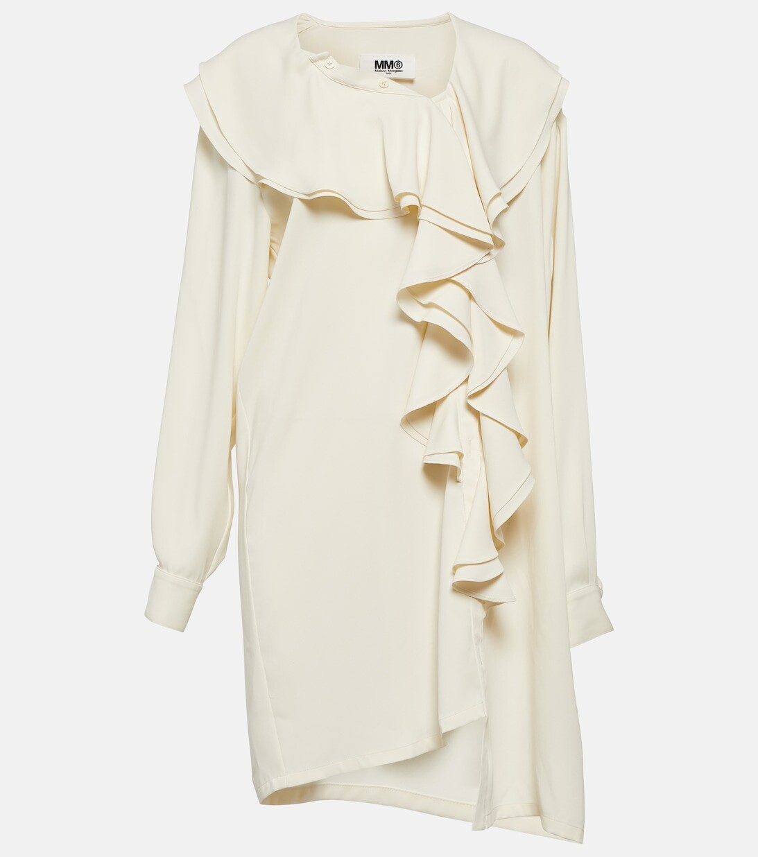

Мини-платье с рюшами MM6 MAISON MARGIELA, нейтральный