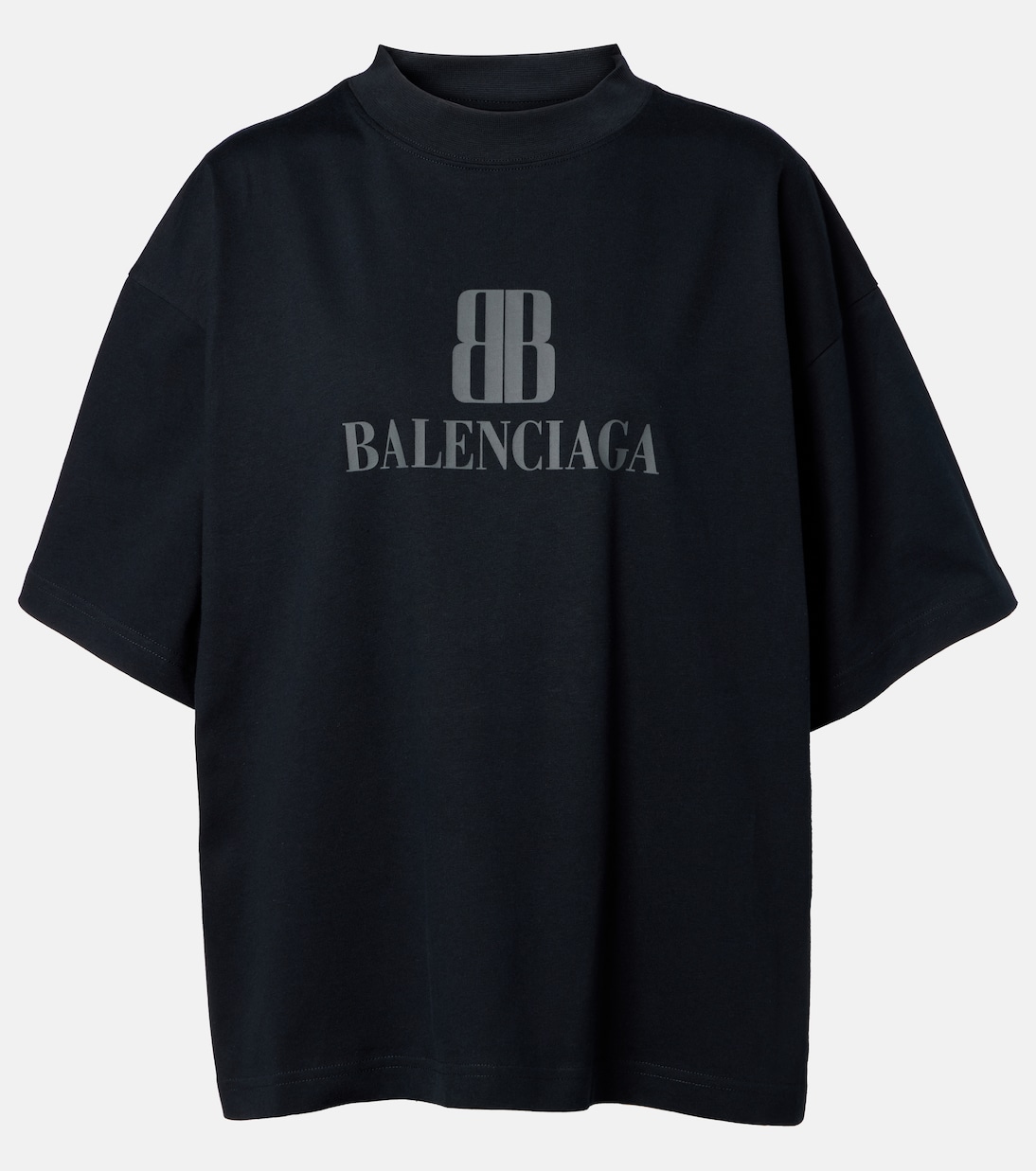 

Футболка из хлопкового джерси с логотипом Balenciaga, Faded Black