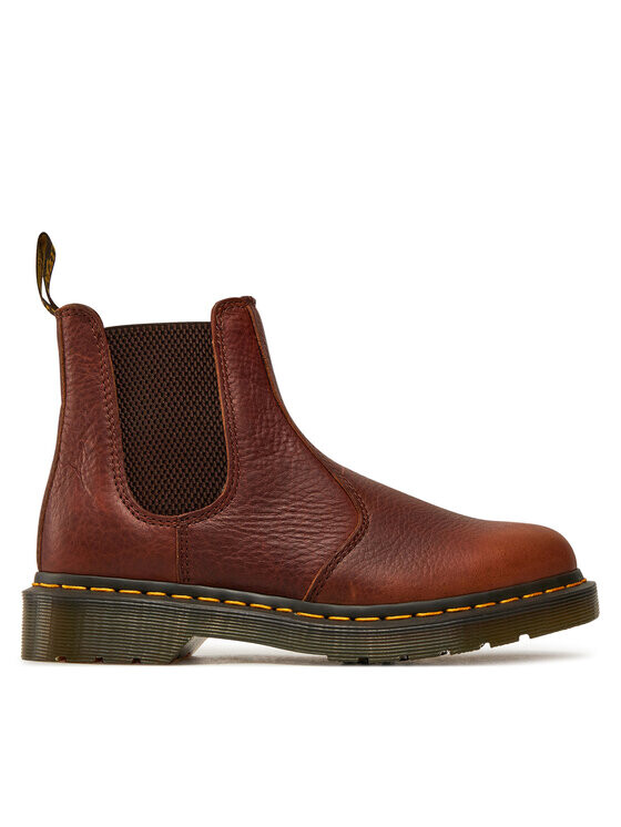 Ботинки Dr. Martens с тканевой вставкой, коричневый