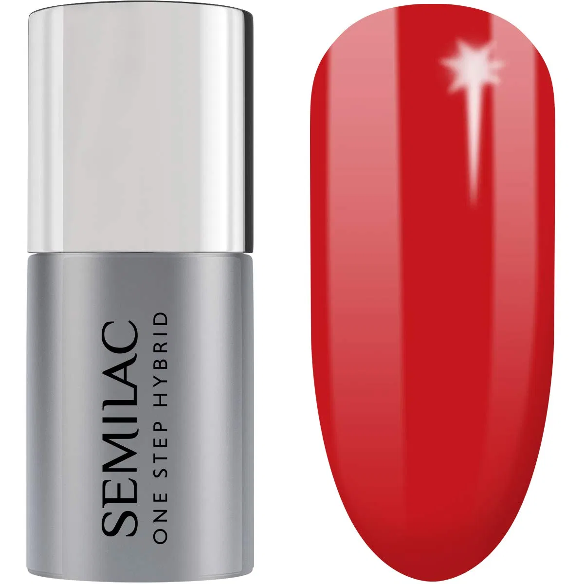 Одношаговый гибридный лак для ногтей Semilac One Step Hybrid 3in1 Pure Red 5 мл Semilac, S550 Pure Red