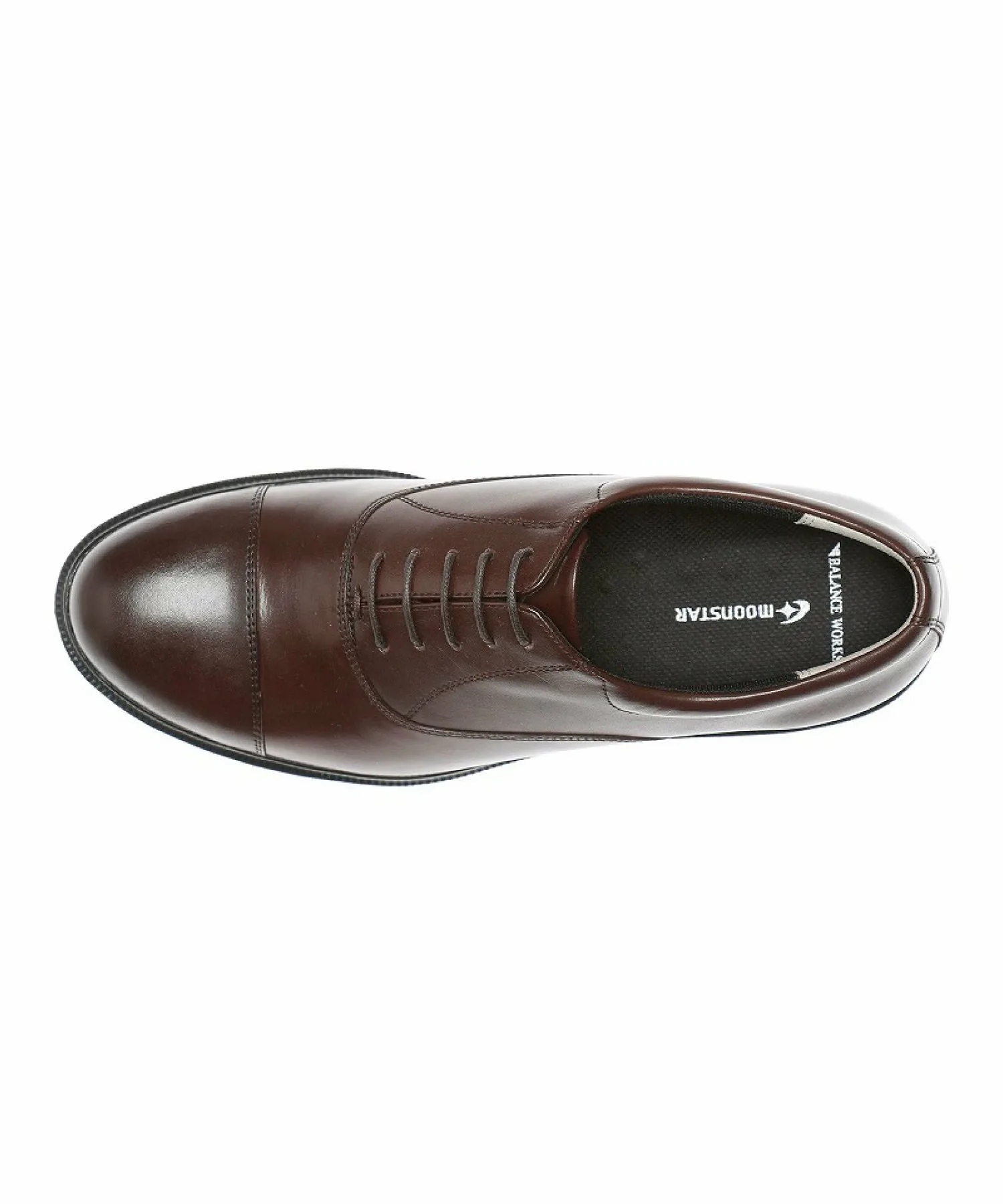 Деловые туфли MoonStar BW4621 из темно-коричневой кожи, широкая колодка. Balance Works, Dark brown — фото 3
