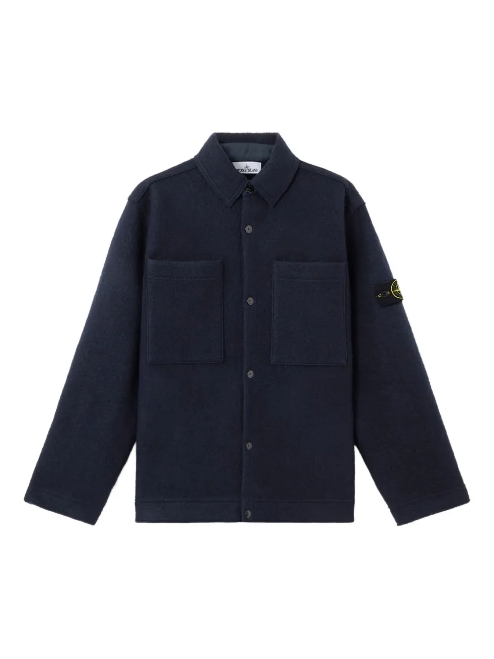 

Куртка-рубашка из вирджинской шерсти Stone Island, синий