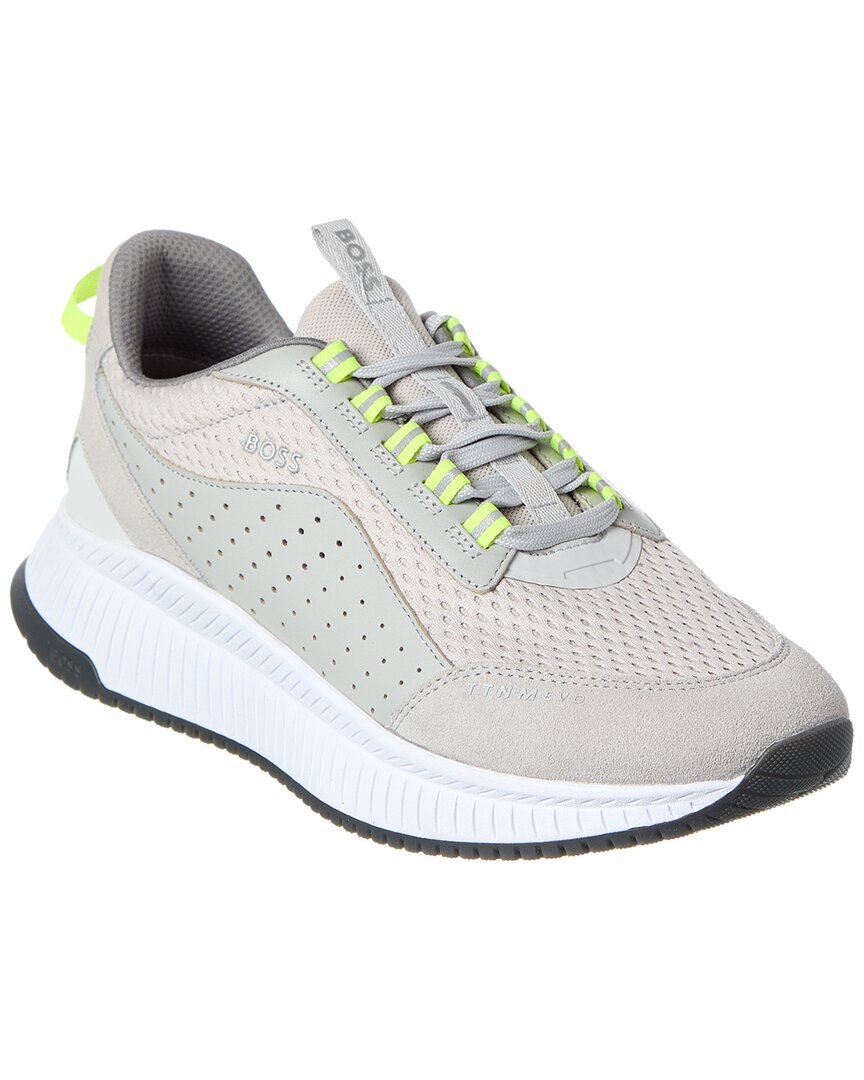 

Хьюго Босс TTNM Evo Кожаные и сетчатые кроссовки Hugo Boss, серый