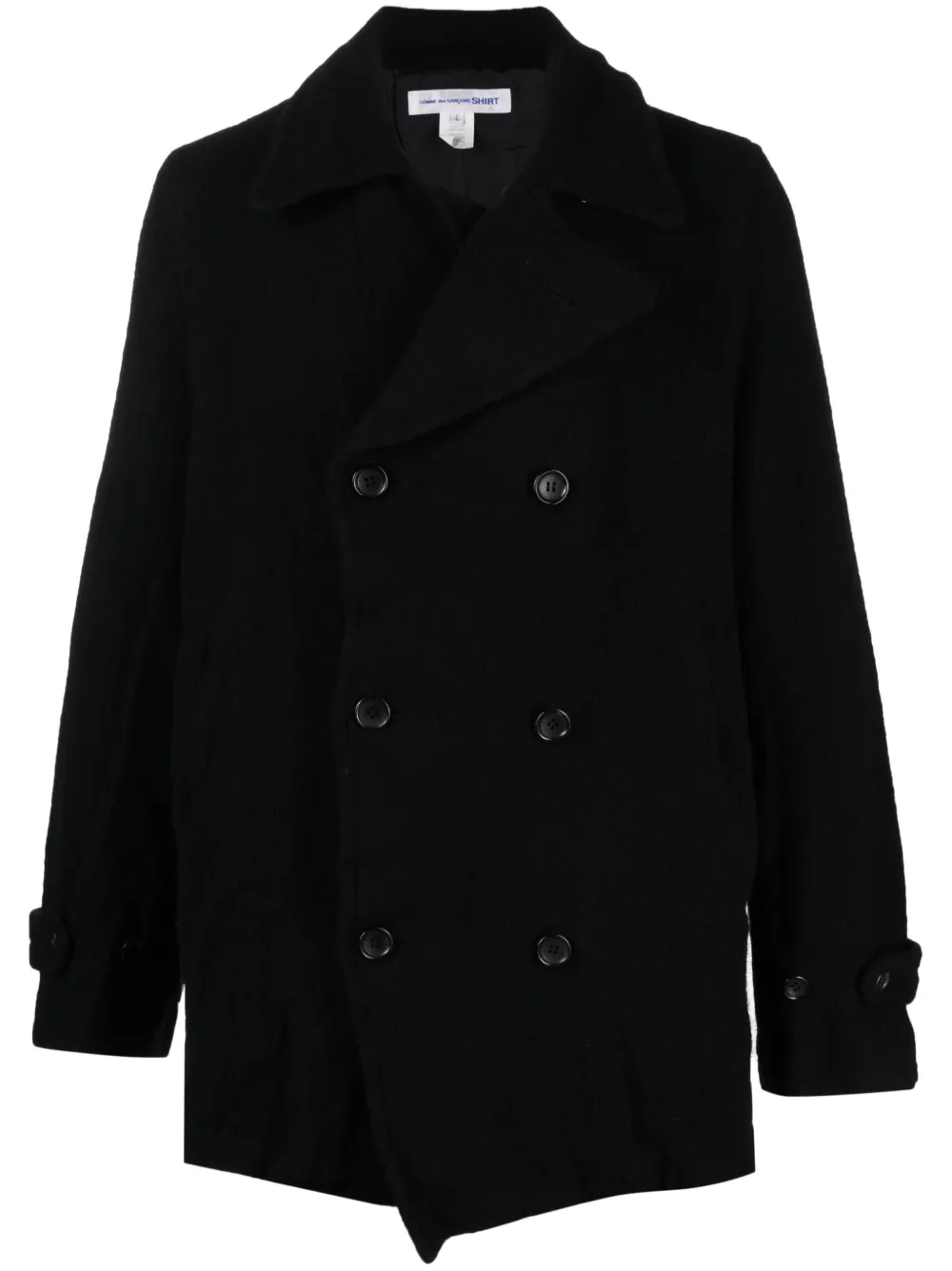 

Двубортное пальто из смесовой шерсти Comme Des Garçons Shirt, черный