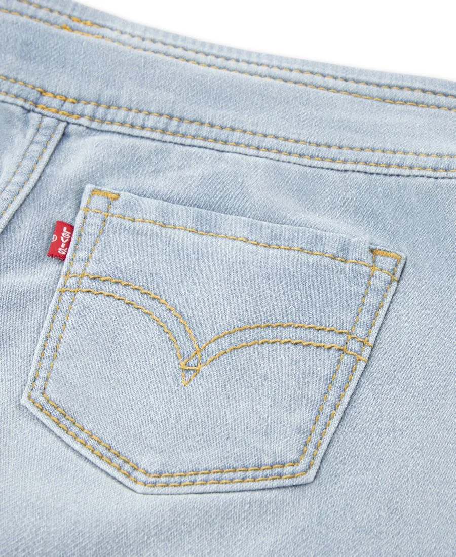 Детские широкие штанишки Добби для девочек Levi's, denim синий — фото 4