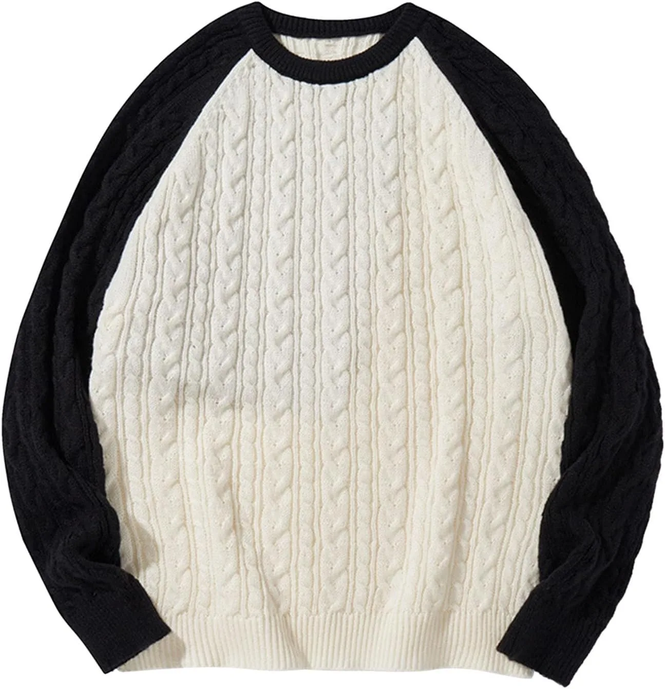 Мужской свитер с цветными блоками, джерси с длинными рукавами и круглым вырезом