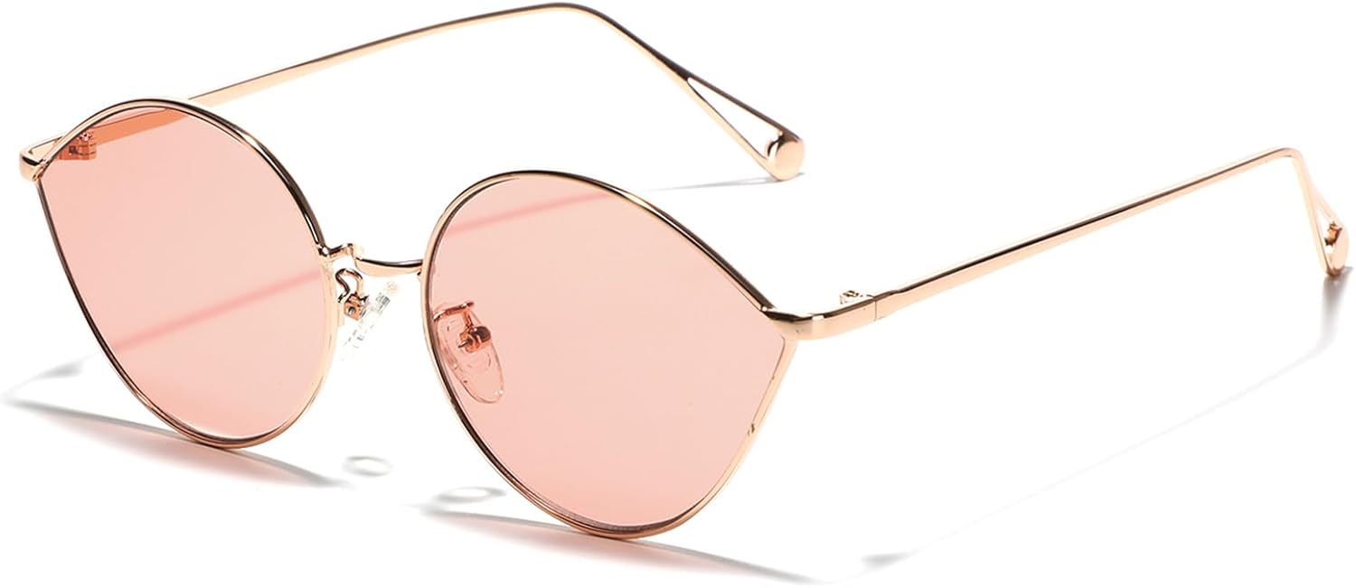 

Забавные солнцезащитные очки неправильной формы «кошачий глаз» для женщин, модные, изящные, в тонкой металлической оправе, тонированные, с защитой от УФ-излучения UV400 TIGA VINTA, 3