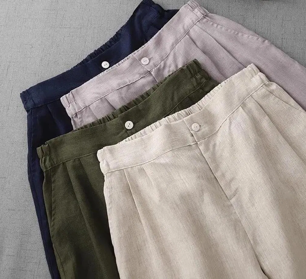 Шорты A-line, Cotton Linen, Purple — фото 4