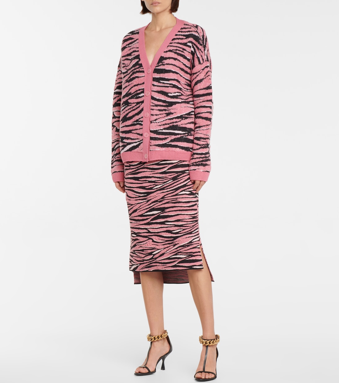 Юбка миди из анималистичного жаккарда Stella McCartney, Candy Rose — фото 2
