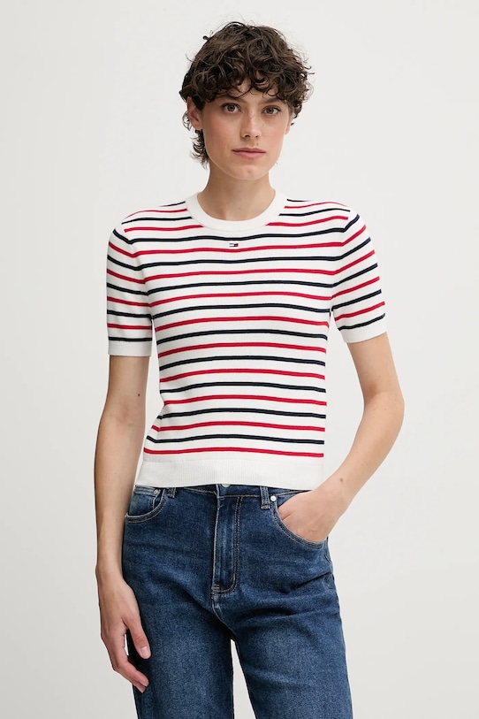 

Хлопковый свитер Tommy Jeans, белый