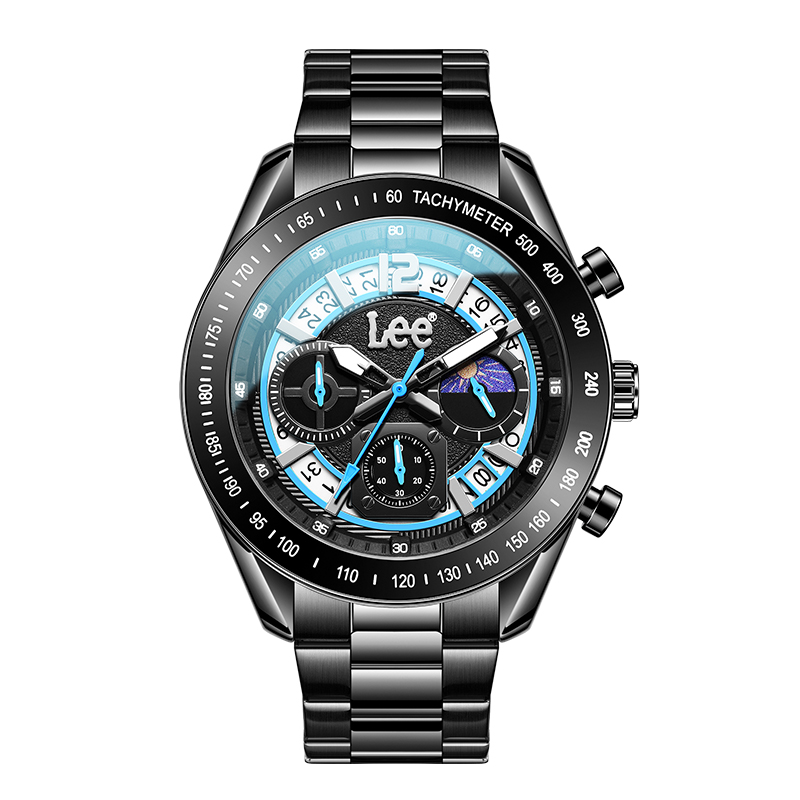 

Lee Часы Wrist Watch Quartz Movement Steel Strap 42 Black Dial Men's Watch Node Holiday Classic