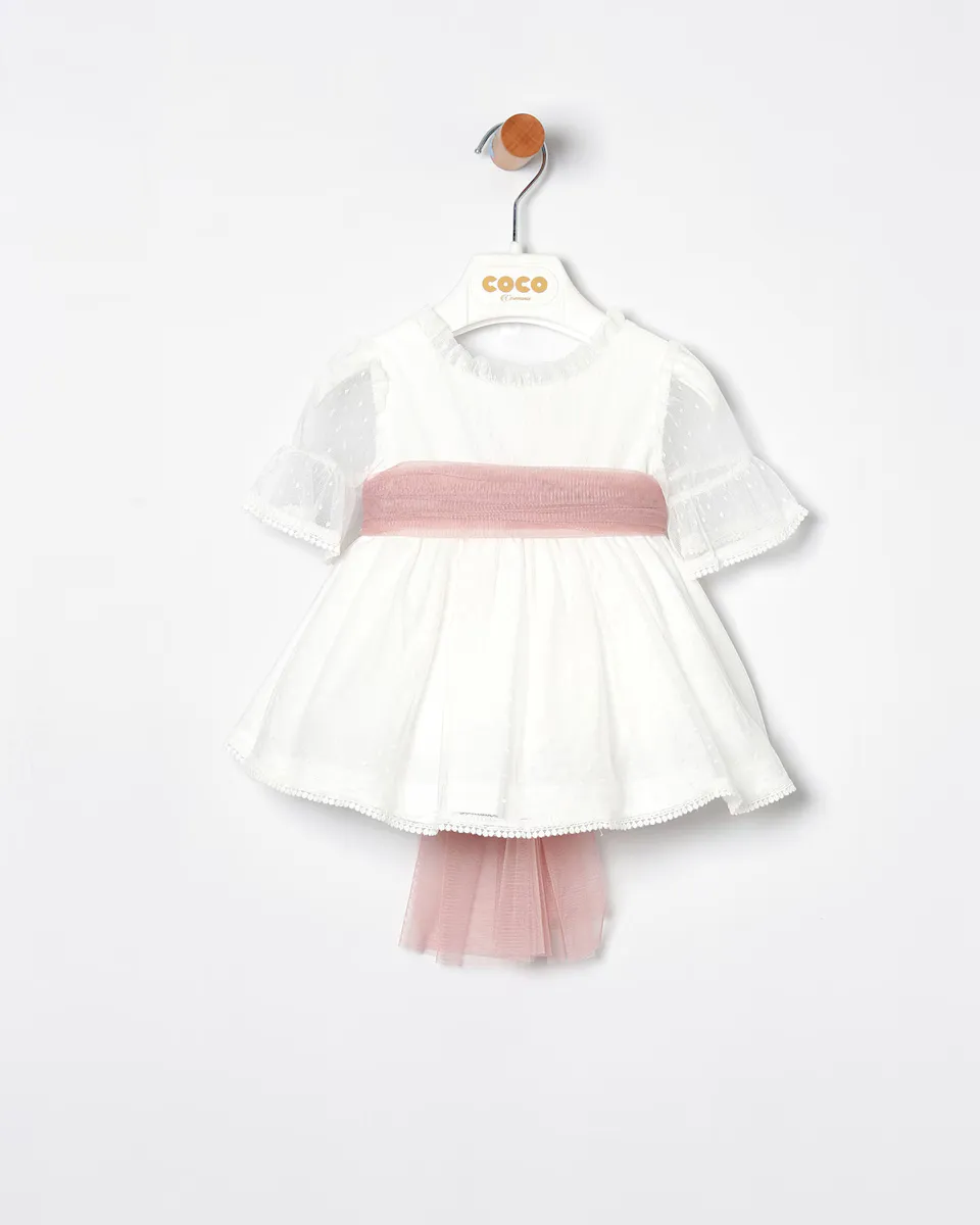 

Платье для девочки с контрастным поясом и трусиками в тон Coco Acqua, цвет Maquillaje