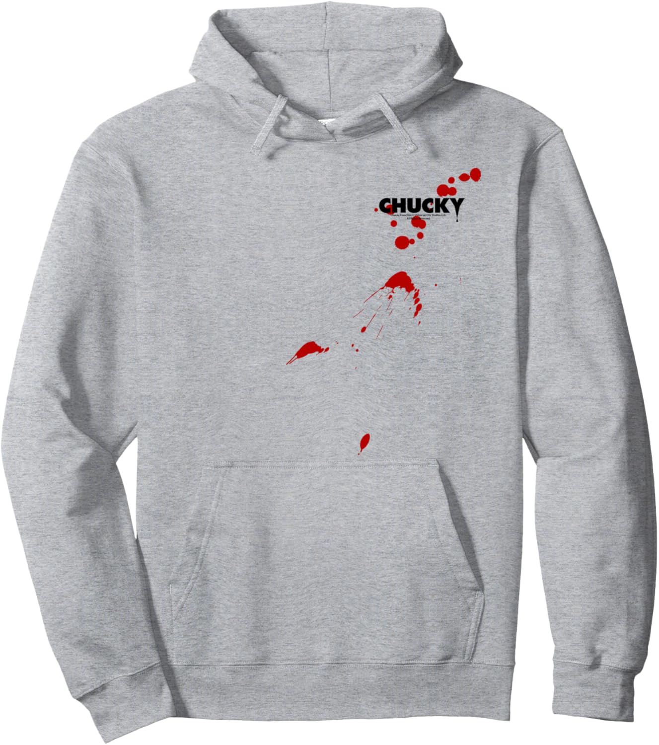 

Худи с логотипом Чаки в виде брызг крови Chucky, серый