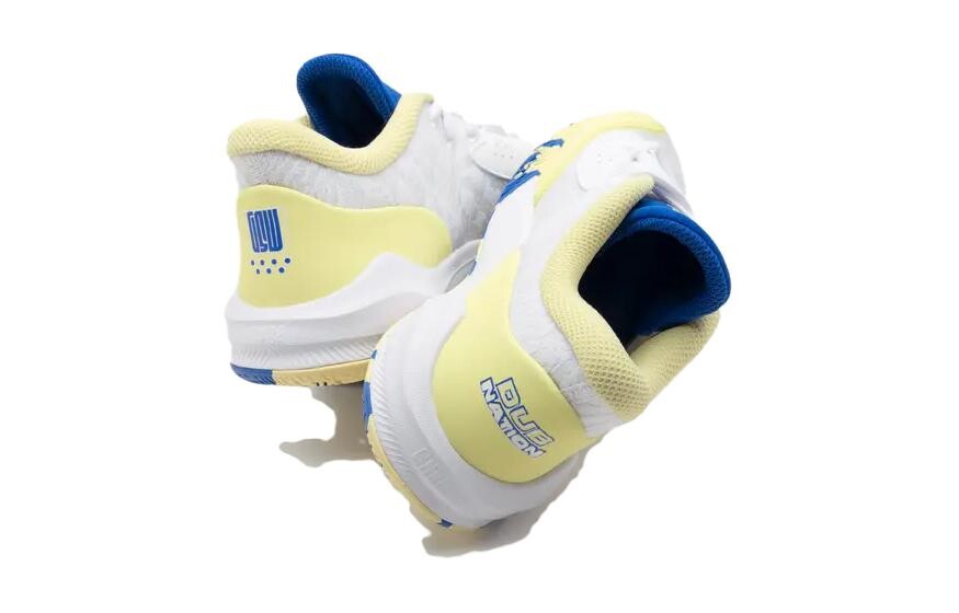 Детские баскетбольные кроссовки Kids Low-top White/Yellow Decathlon, белый/желтый — фото 3
