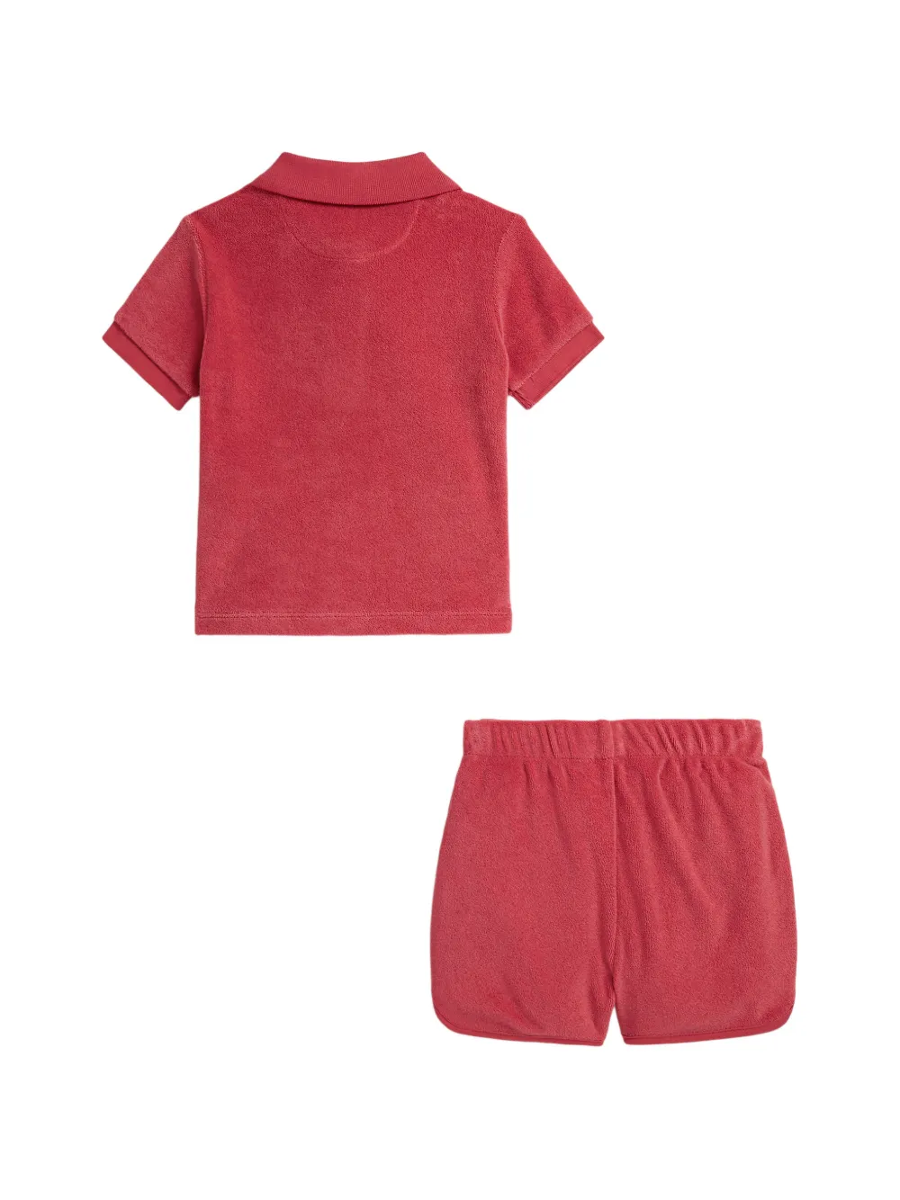 Махровый комплект из Футболка и шортов с вышивкой Polo Ralph Lauren Kids, красный — фото 2