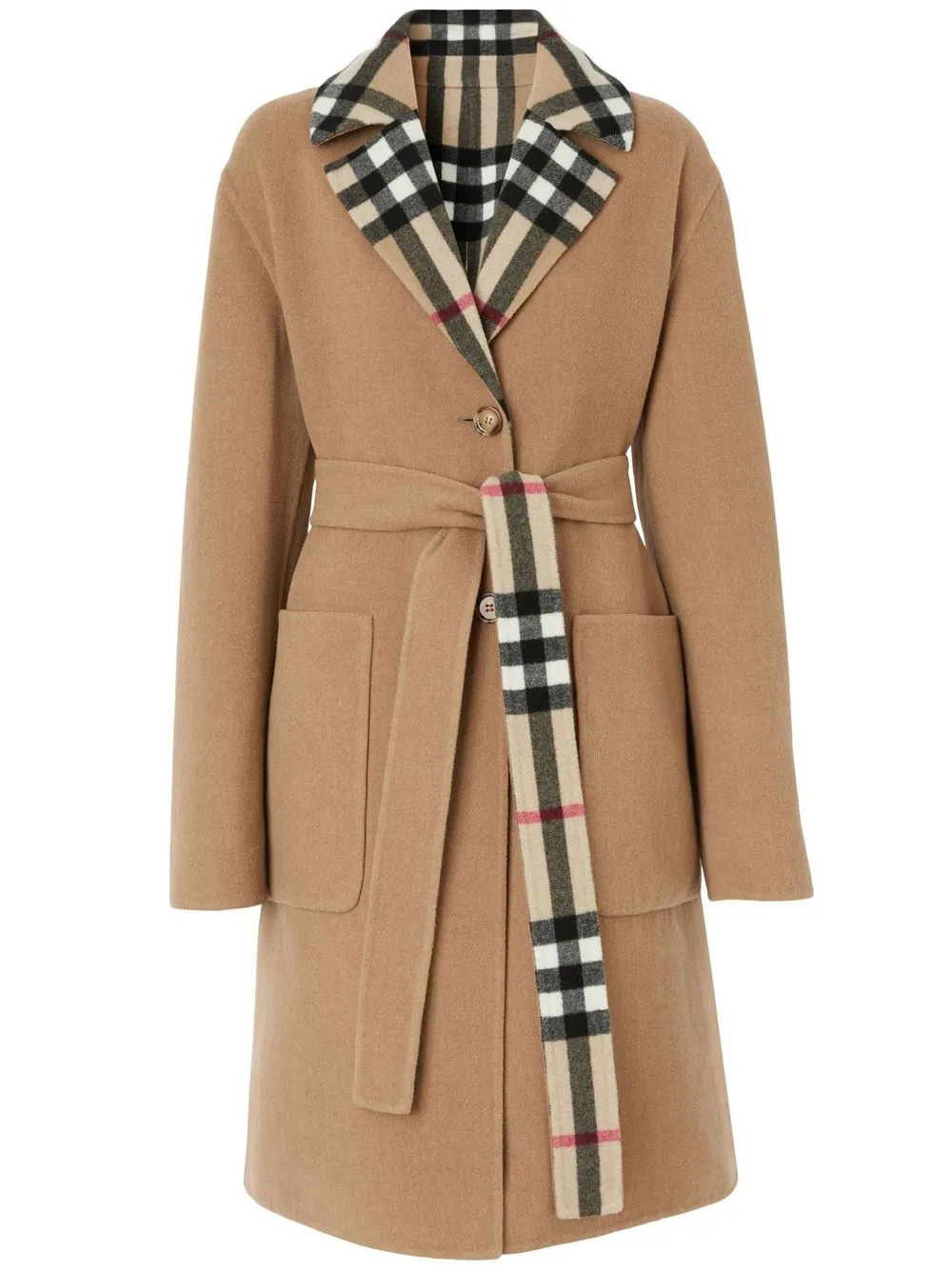 

Двустороннее шерстяное пальто в клетку BURBERRY, нейтральный