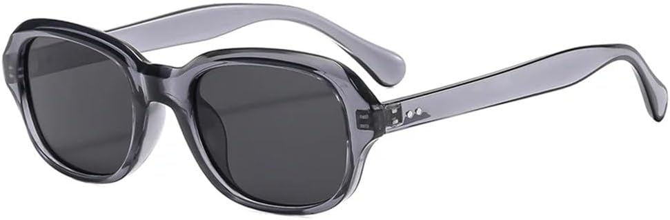 

Винтажные овальные солнцезащитные очки для женщин, модные, с прозрачными линзами цвета океана, черные и желтые, с защитой от УФ-излучения UV400, мужские солнцезащитные очки с заклепками в стиле панк KTUCN, Grey Grey