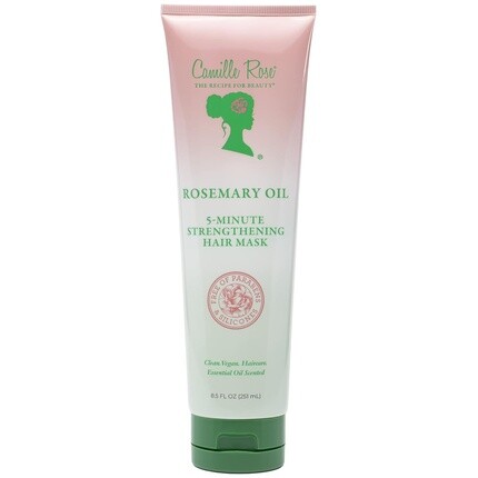 

Camille Rose Rosemary Oil 5-минутная глубоко укрепляющая маска и кондиционер для волос с касторовым, мятным и розмариновым маслами для роста волос 8,5 жидких унций