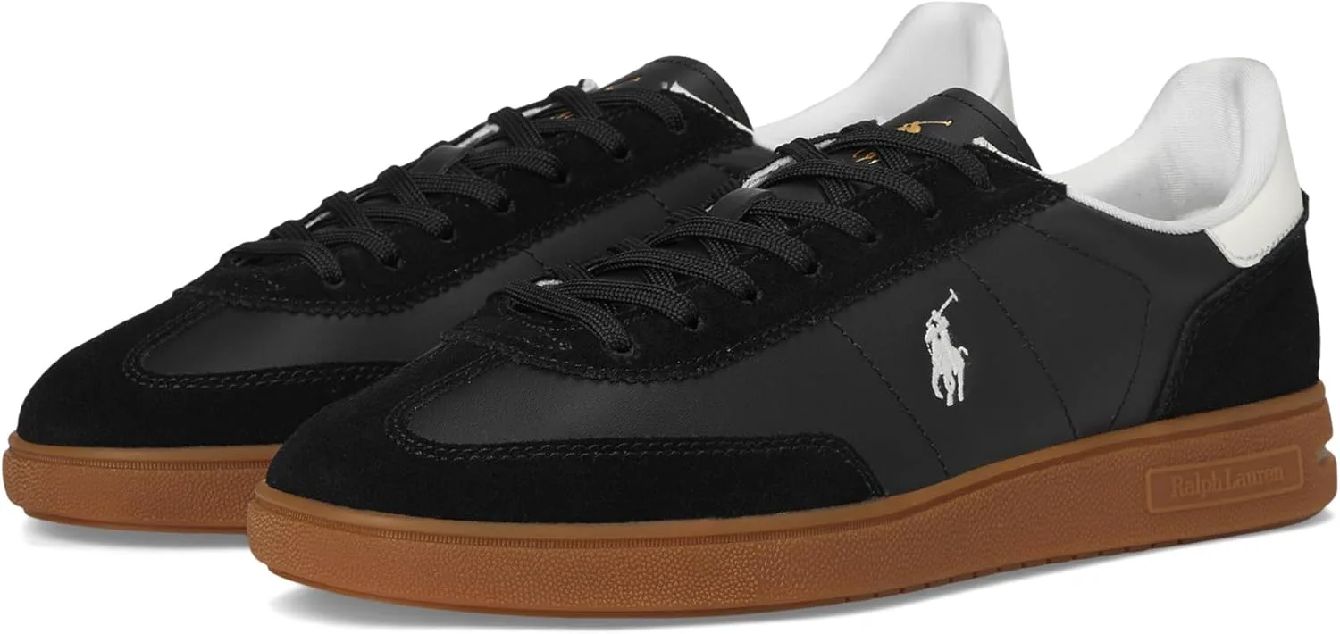 Мужские кроссовки Polo Ralph Lauren Bedford из кожи и замши, черно-белый