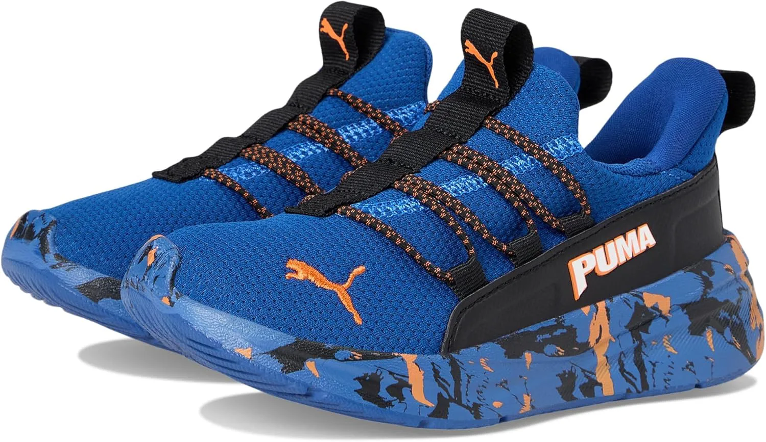 Детские кеды PUMA Toddler Boys One4all 2.0 Blizzard Slip On, повседневные - черные, оранжевый/черный