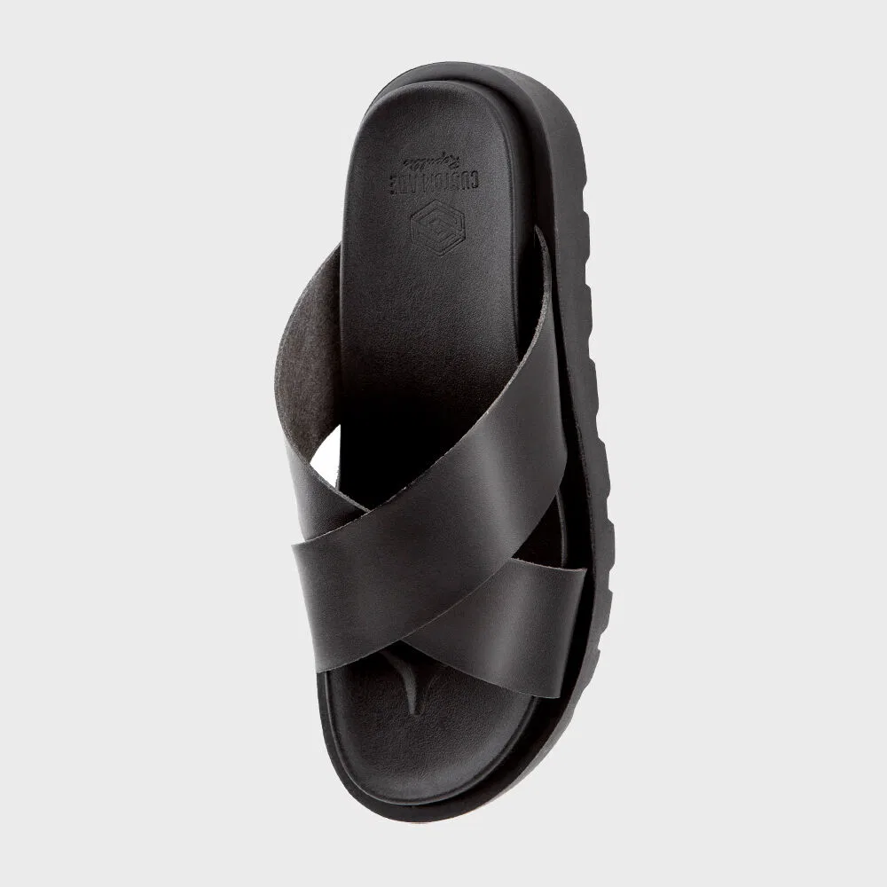Мужские чёрные шлёпанцы Brody Cloud Foam Cross 4.5 см от Customade