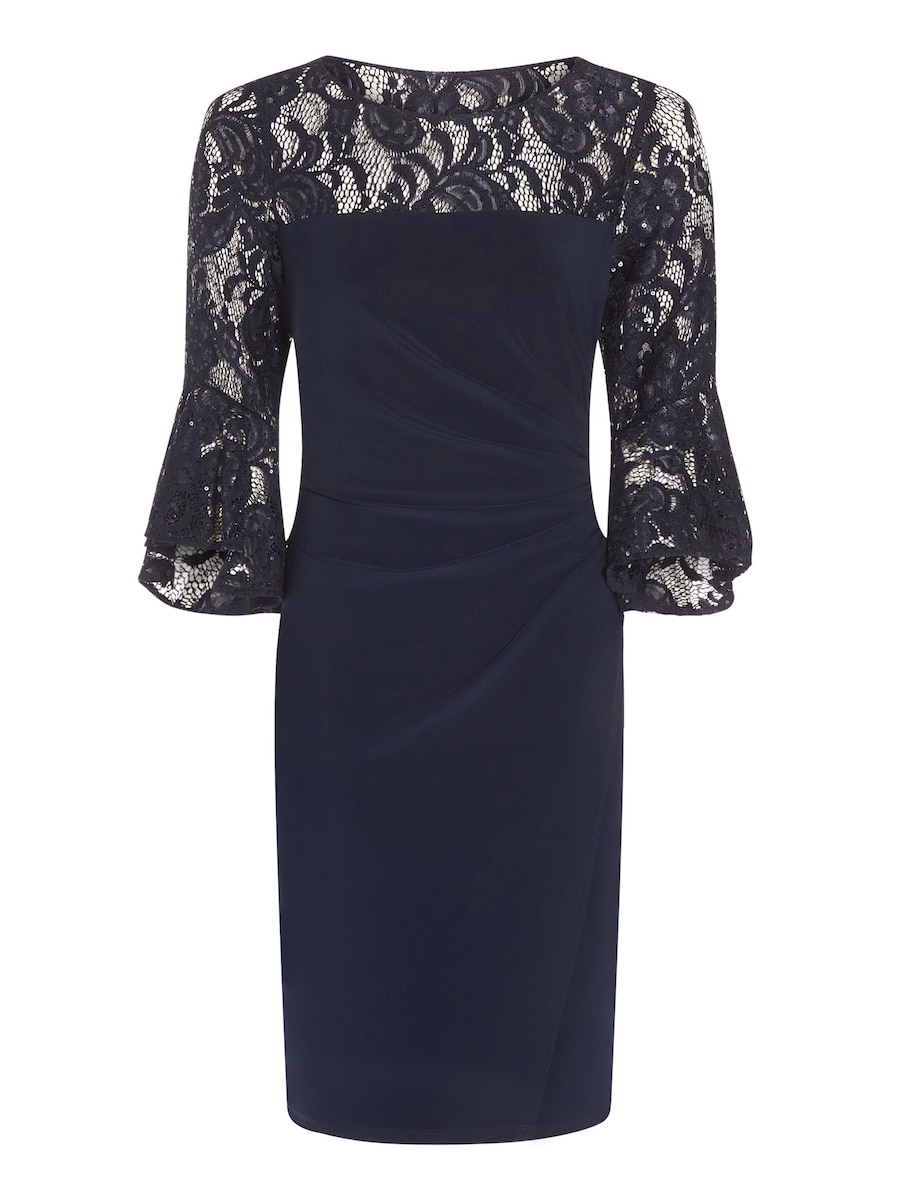 

Коктейльное платье Adrianna Papell Bell Sleeve Jersey Drape Dress, темно-синий