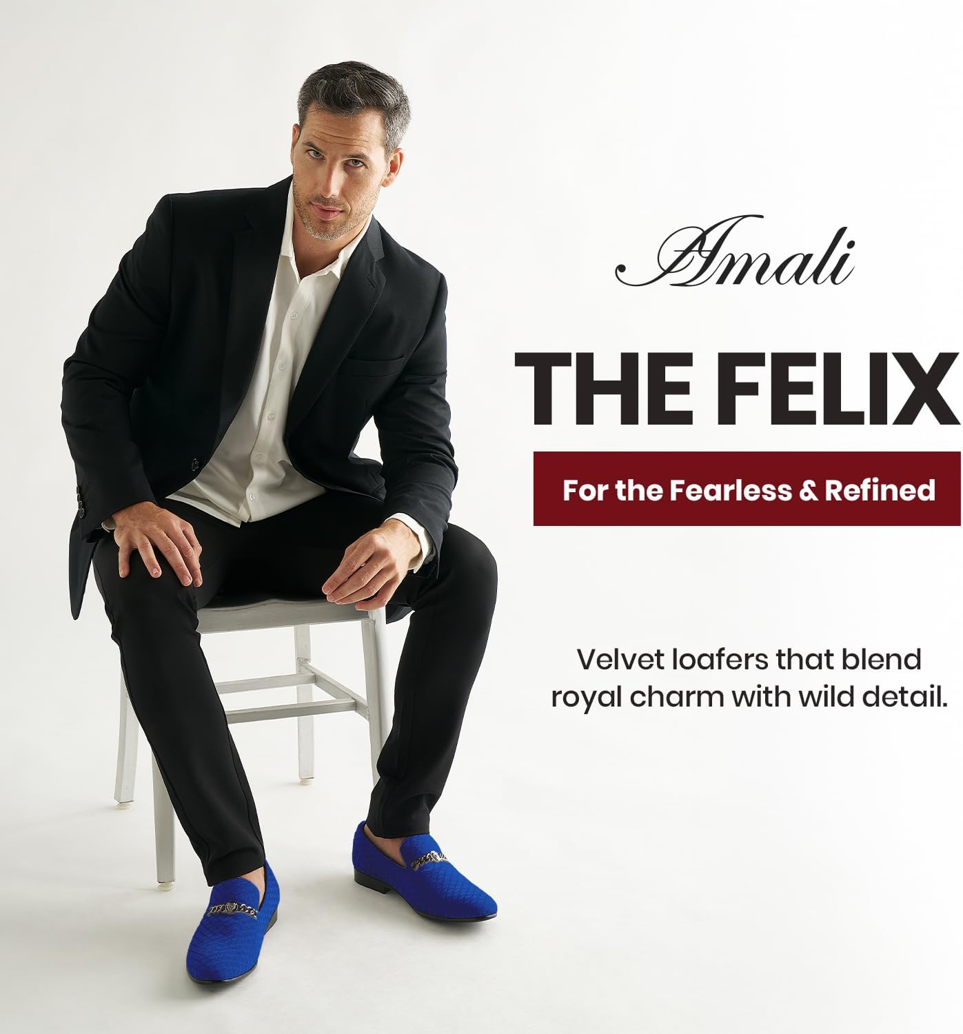 Мужские лоферы Amali Velvet Slip-On с львиным декором, тапочки для смокинга, лоферы с металлической цепочкой, темно-синий — фото 2