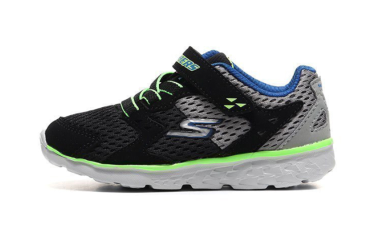 Skechers Детские кроссовки Go Run 400 с низким верхом, износостойкие, серо-черного цвета, для детей от 3 до 7 лет — фото 3