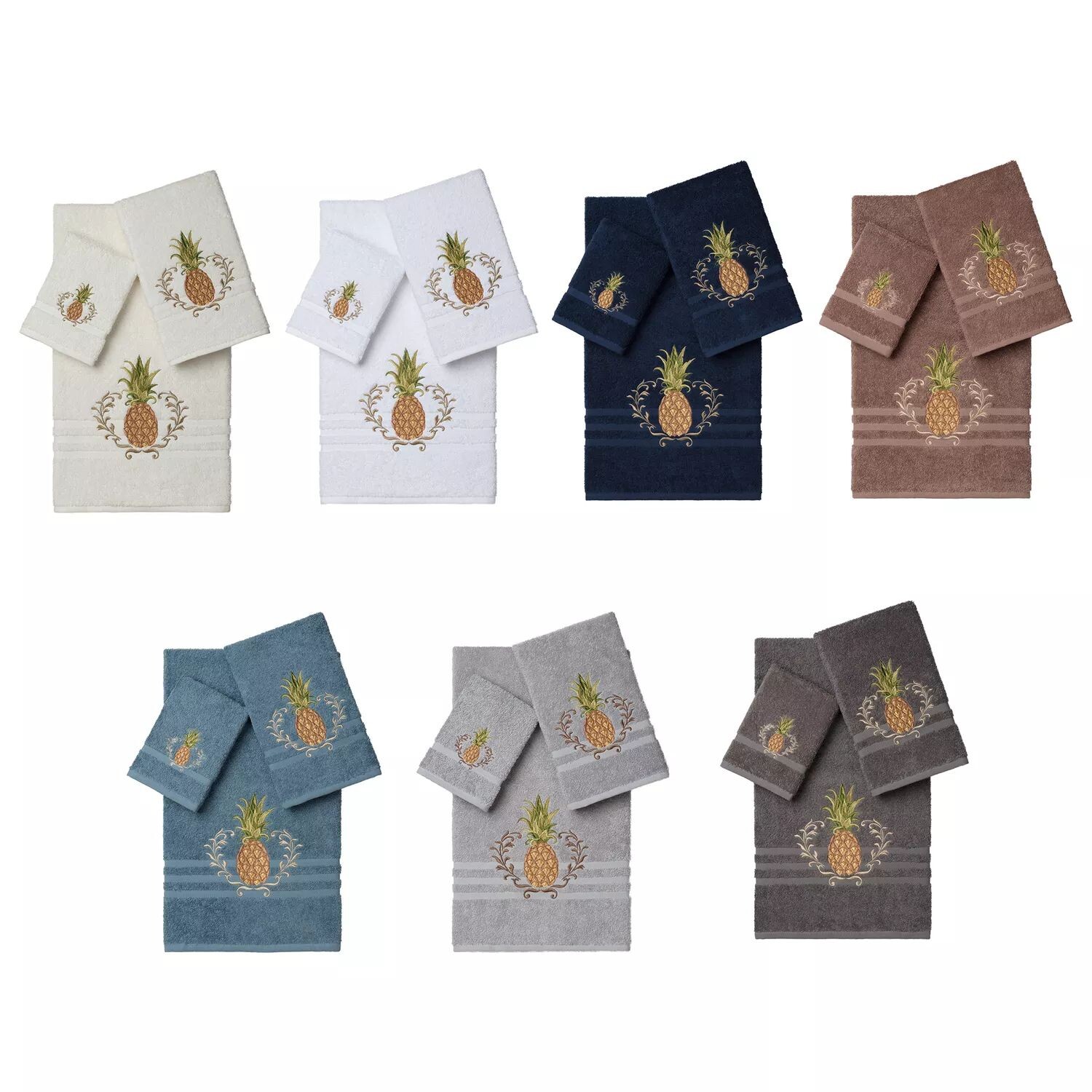 

Linum Home Textiles Welcome Набор украшенных банных полотенец из 3 предметов, голубой