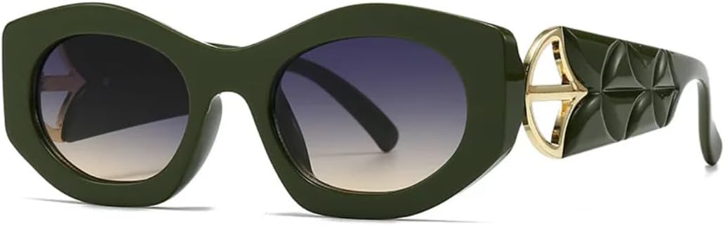 

Классические солнцезащитные очки для женщин и мужчин, винтажные очки в стиле панк, популярные очки в большой оправе, роскошные очки с защитой от УФ-излучения UV400 HHZZYVY, Green Gray Yellow