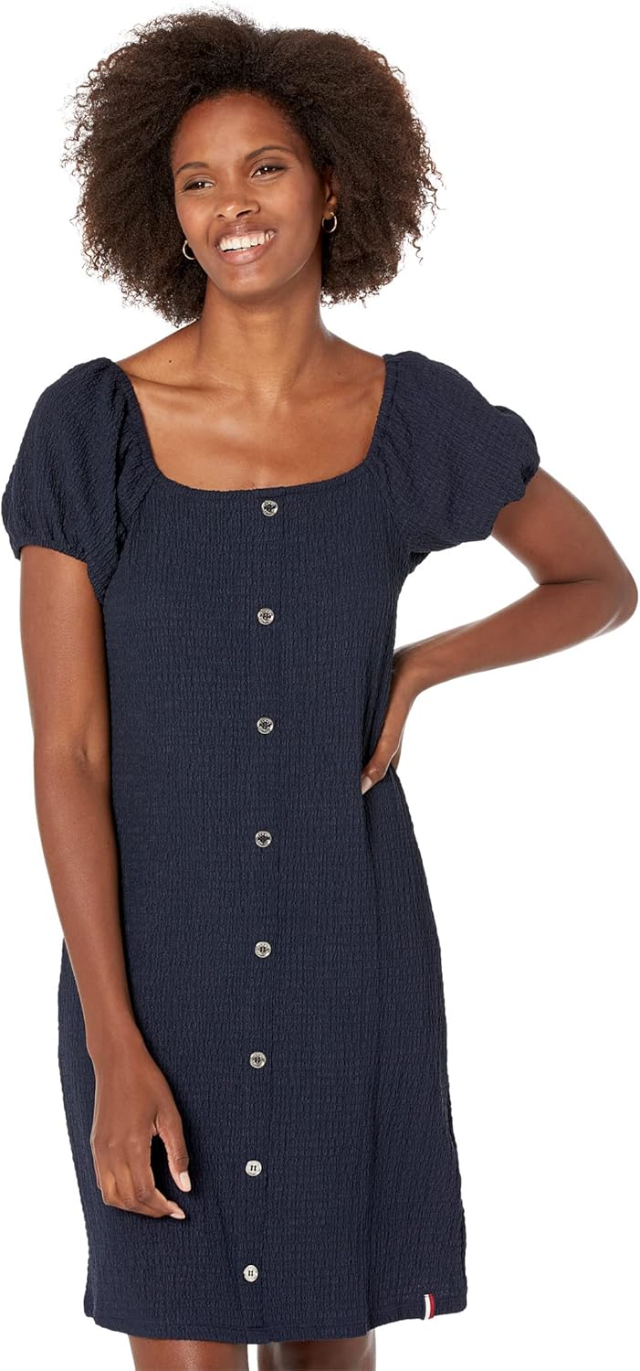 

Женское платье Tommy Hilfiger с рукавами-фонариками и квадратным вырезом, Sky Captain