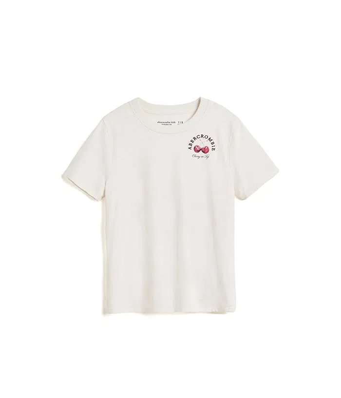Футболка оверсайз с вишней Cherry Oversized Tee abercrombie kids, Jet Stream